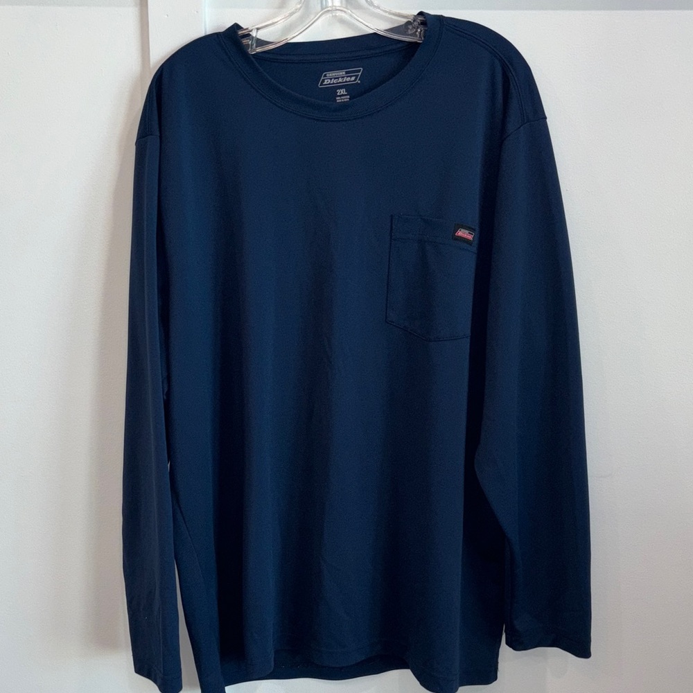 Dickies Men's Long Sleeve Pocket Tee - Navy Blue